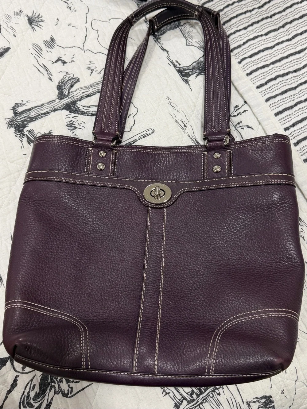 Coach Vintage Y2K Plum Hampton Hamilton Tote